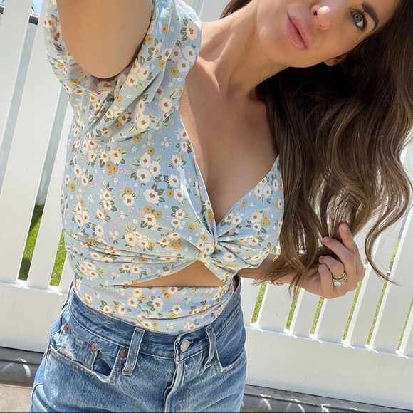 LAST3 • Garden Of Dreams Floral Wrap Crop Top